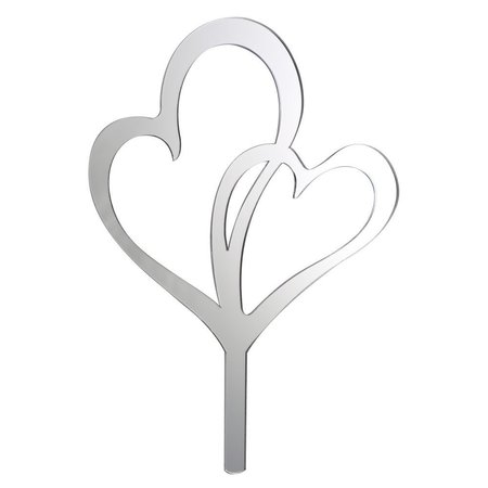 CAKEDRAKE Wedding Love Theme Cake Topper, Double Hearts Reflections-Monogram EACH cake topper decor CD-DCP-38090-EACH